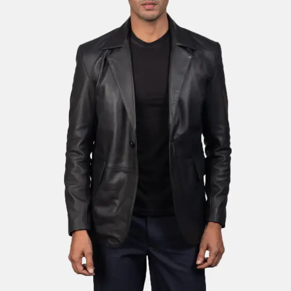 Daron Black Leather Blazer