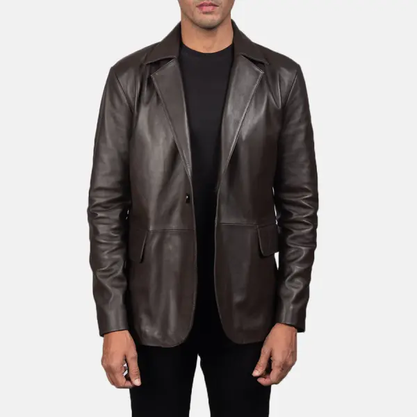 Daron Brown Leather Blazer