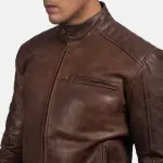 Dean Brown Leather Biker Jacket