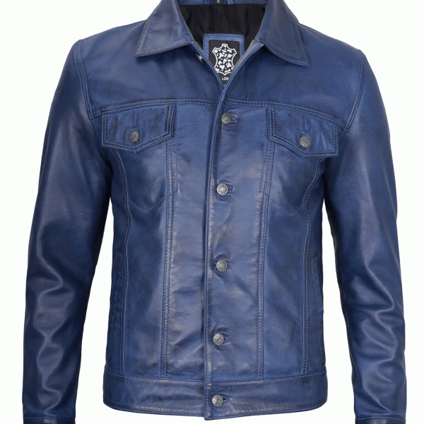 Infinity Leather Men Trucker Jacket