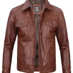 Infinity Leather Men Trucker Jacket