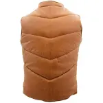 Men Leather Puffer Waistcoat Body Warmer Leon Tan