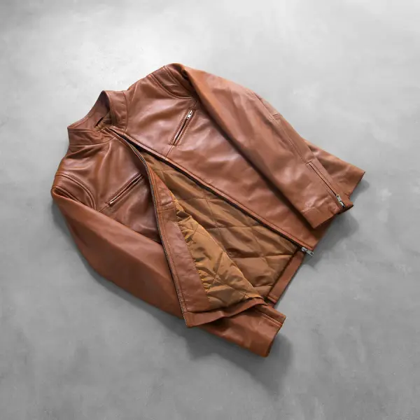 Ionic Brown Leather Jacket