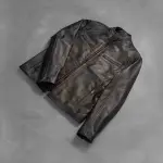 Ionic Distressed Brown Leather Jacket