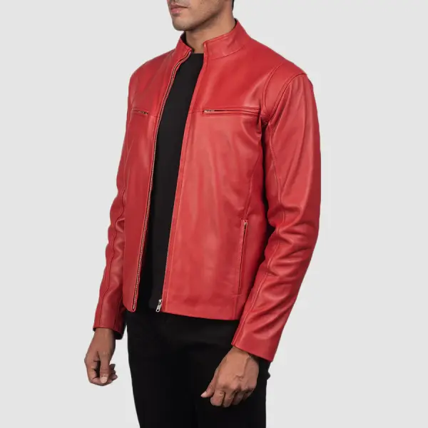 Ionic Red Leather Jacket