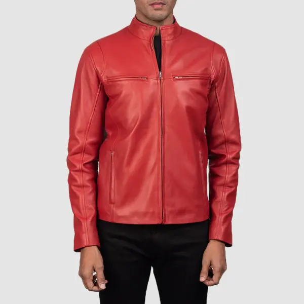 Ionic Red Leather Jacket