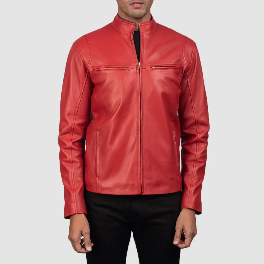 Ionic Red Leather Jacket