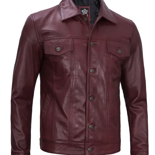 Infinity Leather Men Trucker Jacket