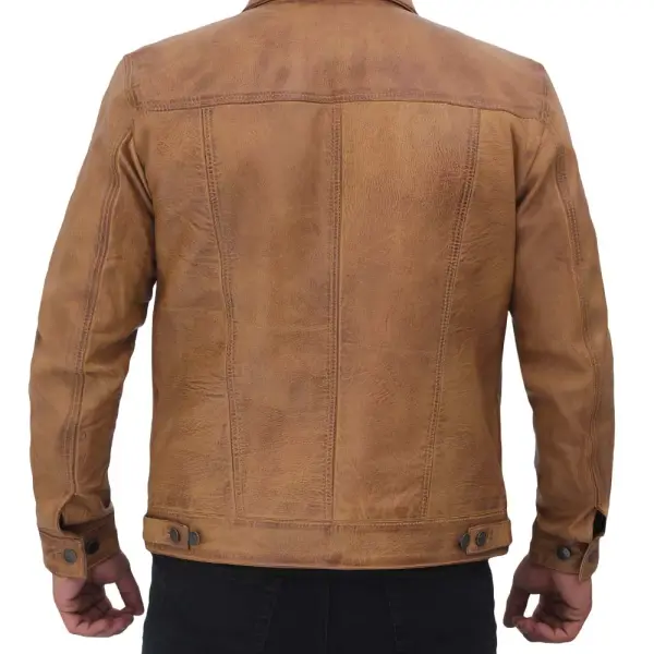 Infinity Leather Men Trucker Jacket