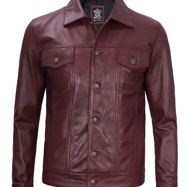 Infinity Leather Men Trucker Jacket