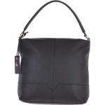 Medium Leather Hobo Bag Black