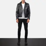 Allaric Alley Black Leather Biker Jacket