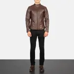 Damian Brown Leather Biker Jacket