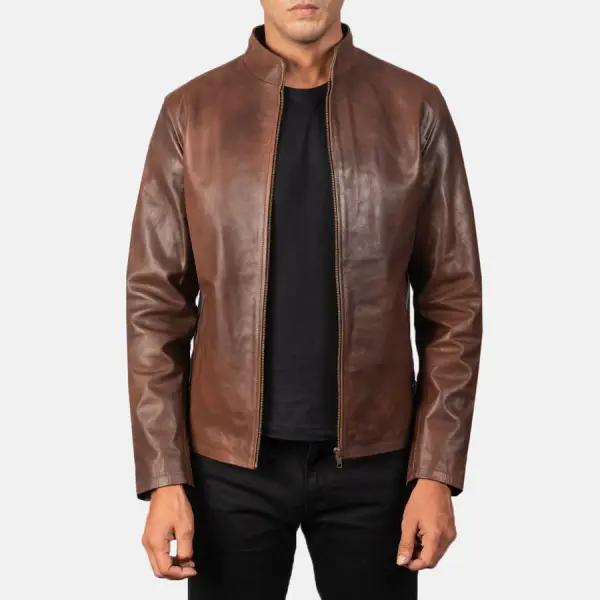 Alex Brown Leather Biker Jacket