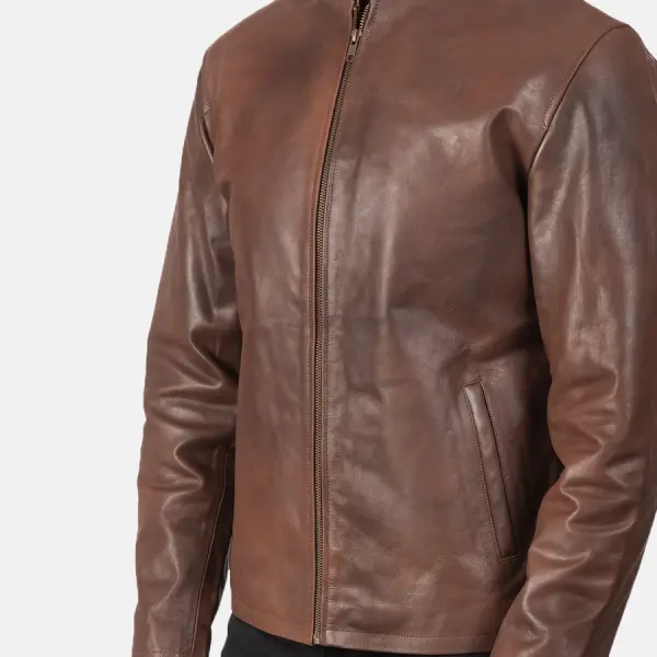 Alex Brown Leather Biker Jacket