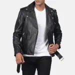 Allaric Alley Black Leather Biker Jacket