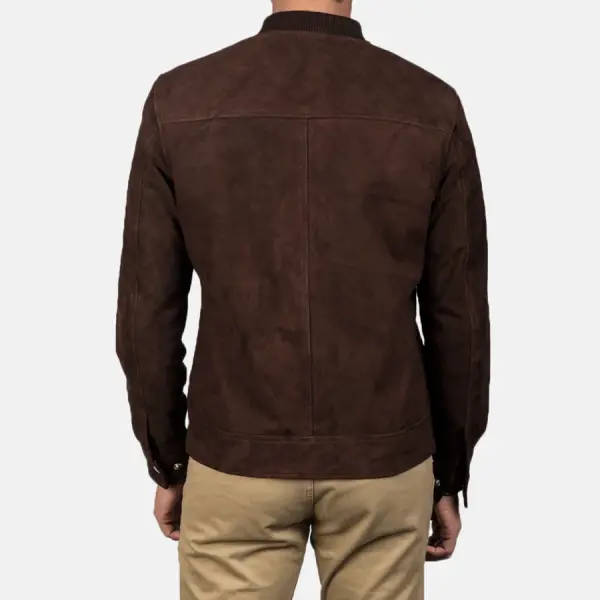 Blain Mocha Suede Bomber Jacket