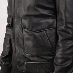 Coffmen Black A2 Leather Bomber Jacket