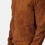 Coffmen Tan Brown Suede A2 Bomber Jacket