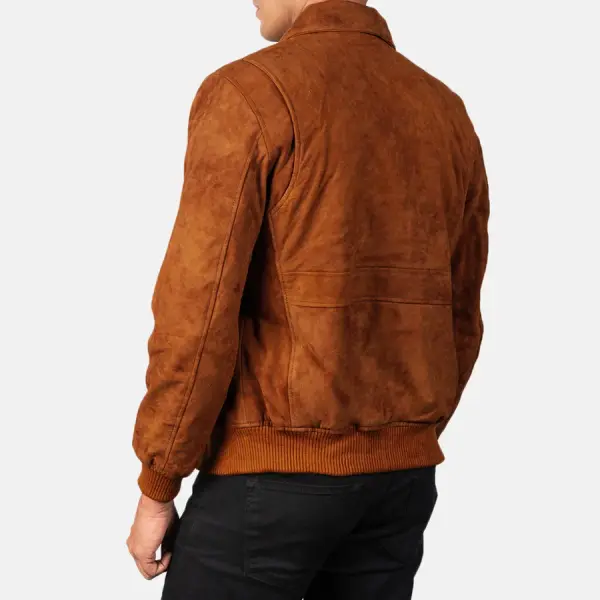 Coffmen Tan Brown Suede A2 Bomber Jacket