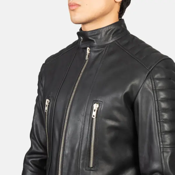 Damian Black Leather Biker Jacket