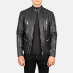 Damian Black Leather Biker Jacket