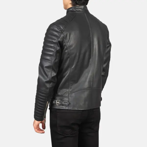 Damian Black Leather Biker Jacket