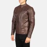 Damian Brown Leather Biker Jacket