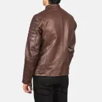 Damian Brown Leather Biker Jacket