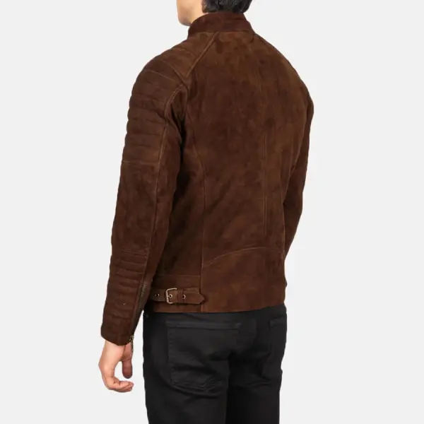 Damian Mocha Suede Biker Jacket