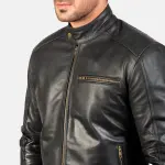 Dean Black Leather Biker Jacket