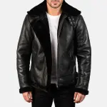 Francis B-3 Black Leather Bomber Jacket