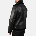 Francis B-3 Black Leather Bomber Jacket