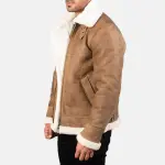 Francis B-3 Distressed Brown Leather Bomber Jacket