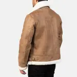 Francis B-3 Distressed Brown Leather Bomber Jacket