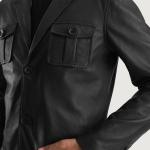 Ray Cutler Black Leather Blazer