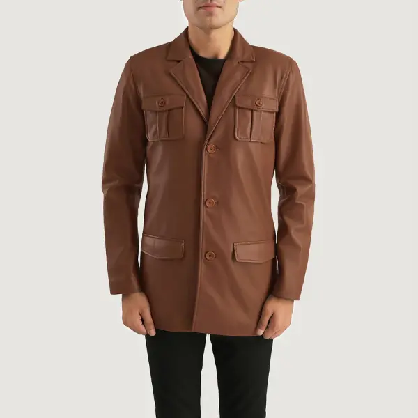 Ray Cutler Brown Leather Blazer