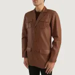 Ray Cutler Brown Leather Blazer