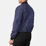 Shane Blue Suede Bomber Jacket