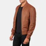 Shane Brown Leather Bomber Jacket