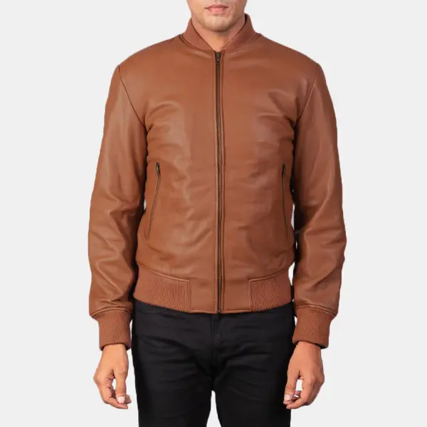 Shane Brown Leather Bomber Jacket