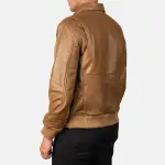 Coffmen Olive Brown A2 Leather Bomber Jacket