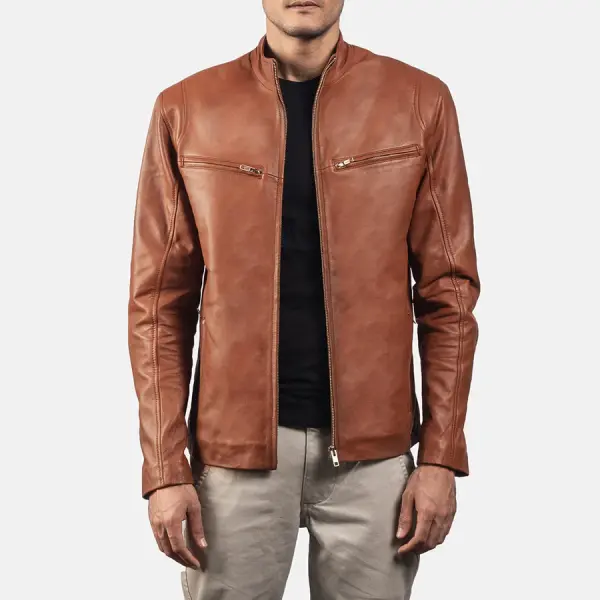 Ionic Brown Leather Jacket