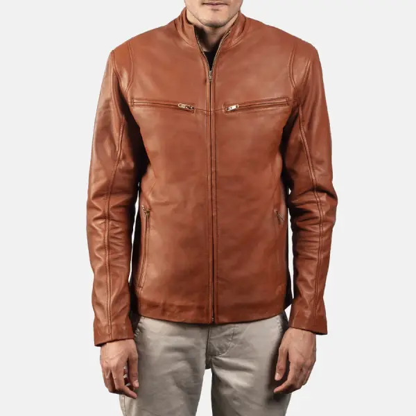 Ionic Brown Leather Jacket