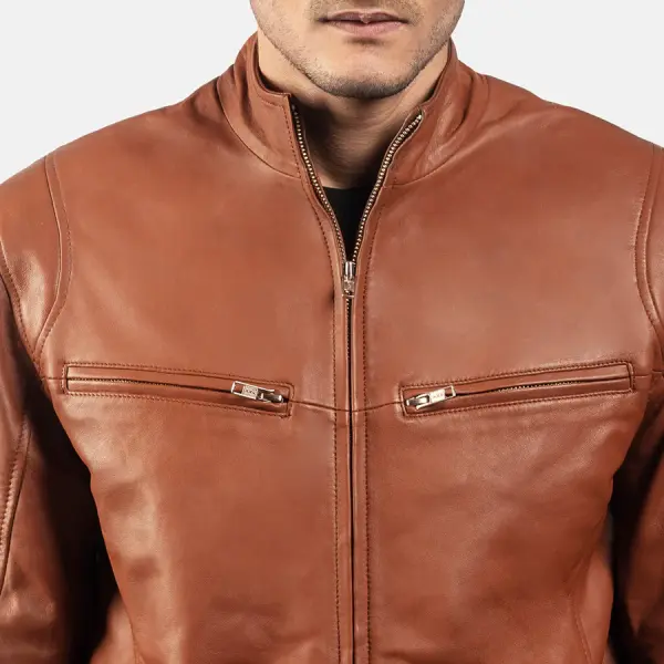 Ionic Brown Leather Jacket