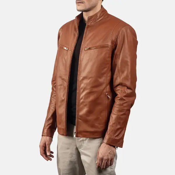 Ionic Brown Leather Jacket