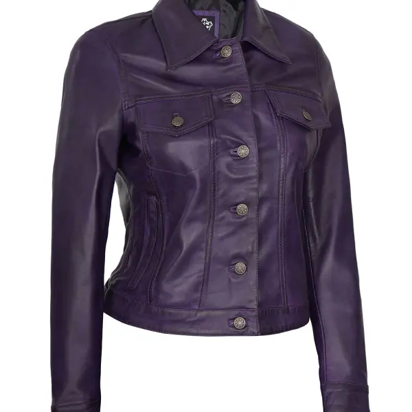 Infinity Leather Women Trucker Jacket