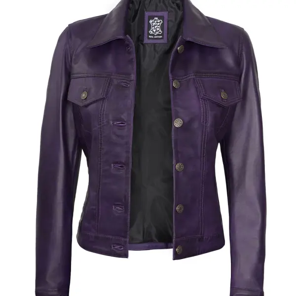 Infinity Leather Women Trucker Jacket