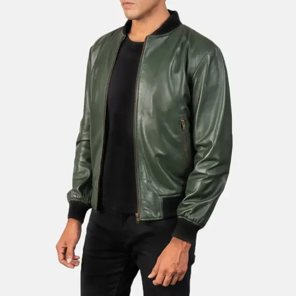 Shane Green Leather Bomber Jacket