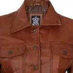 Infinity Leather Women Trucker Jacket